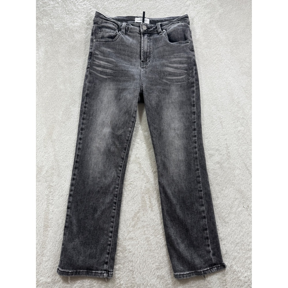 Risen Womens Distressed Straight Leg Gray‎ Denim Jeans 9/29 Meas: 28x25.5